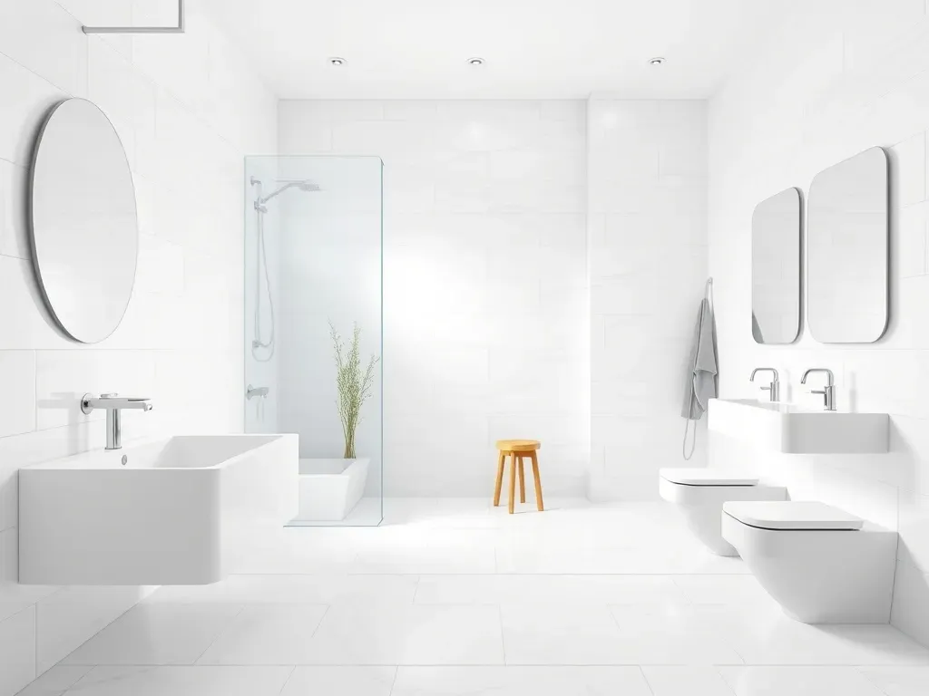 jasna łazienka z białymi płytkami